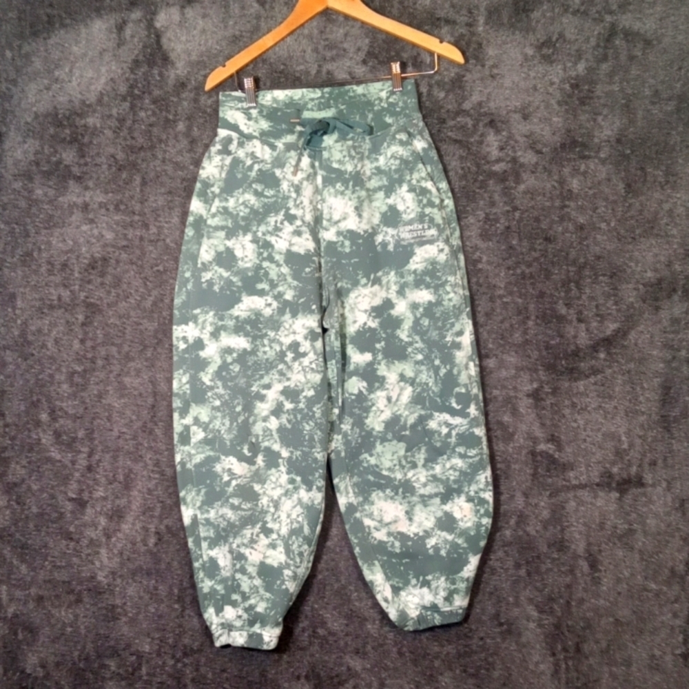 Lululemon green tie dye elastic waistband athletic balloon legs women's 6